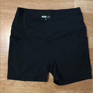 POPFLEX Black Midi Shorts